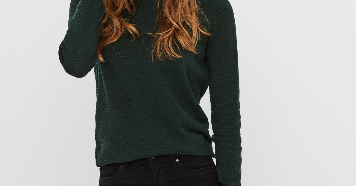 Vero Moda VMBOOM O NECK PULLOVER - Pullover - pine grove/vert foncé Vero Moda VMBOOM O NECK PULLOVER - Pullover - pine grove/vert foncé