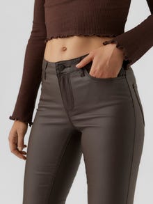 Vero Moda VMSEVEN Mid waist Broek -Coffee Bean - 10138972