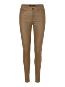 Vero Moda VMSEVEN Mid waist Broek -Tobacco Brown - 10138972