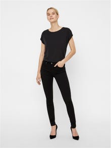 Vero Moda VMLUX Średni stan Krój slim Jeans -Black - 10158160