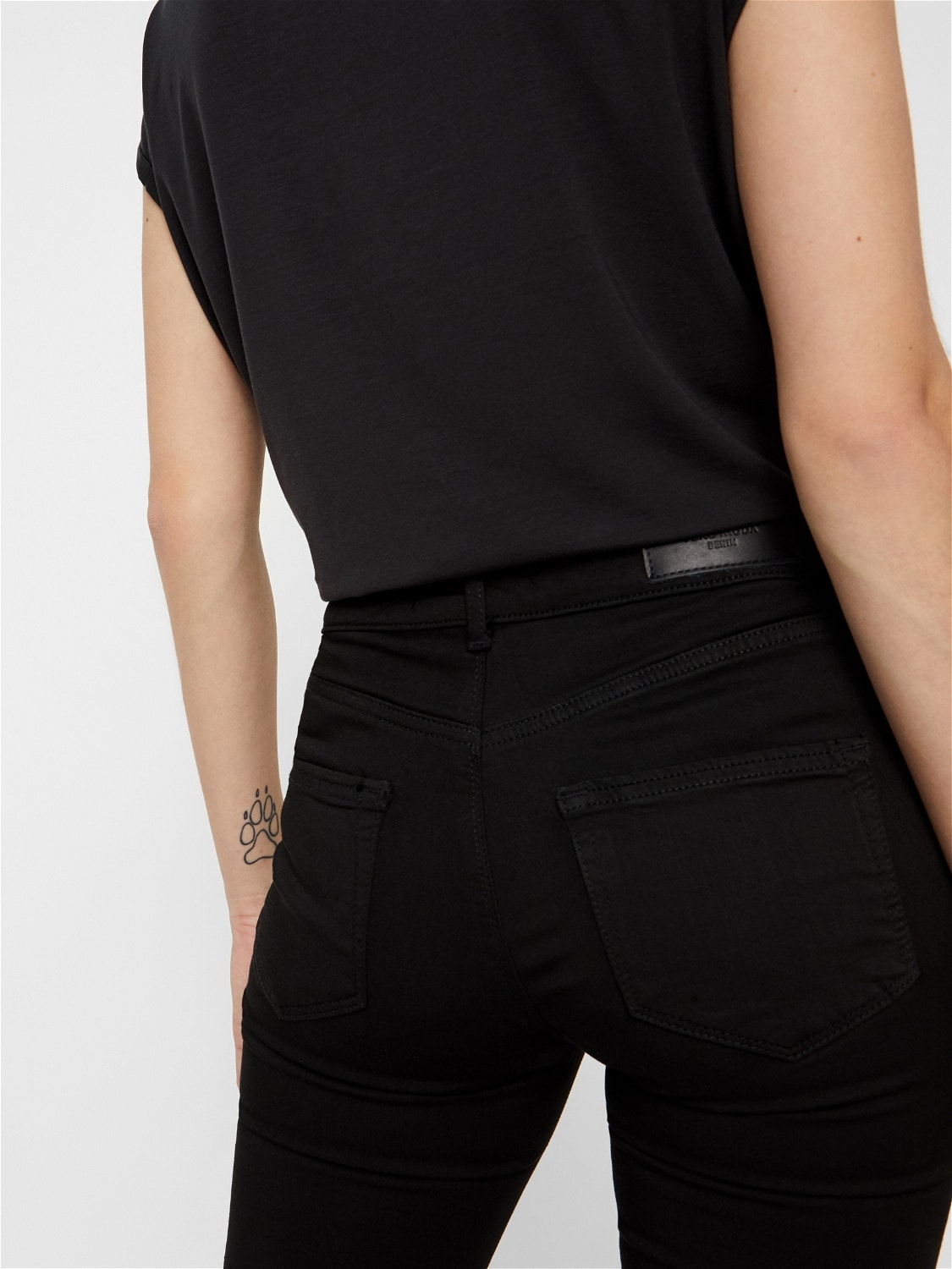 Vero Moda VMLUX Taille moyenne Slim Fit Jeans -Black - 10158160