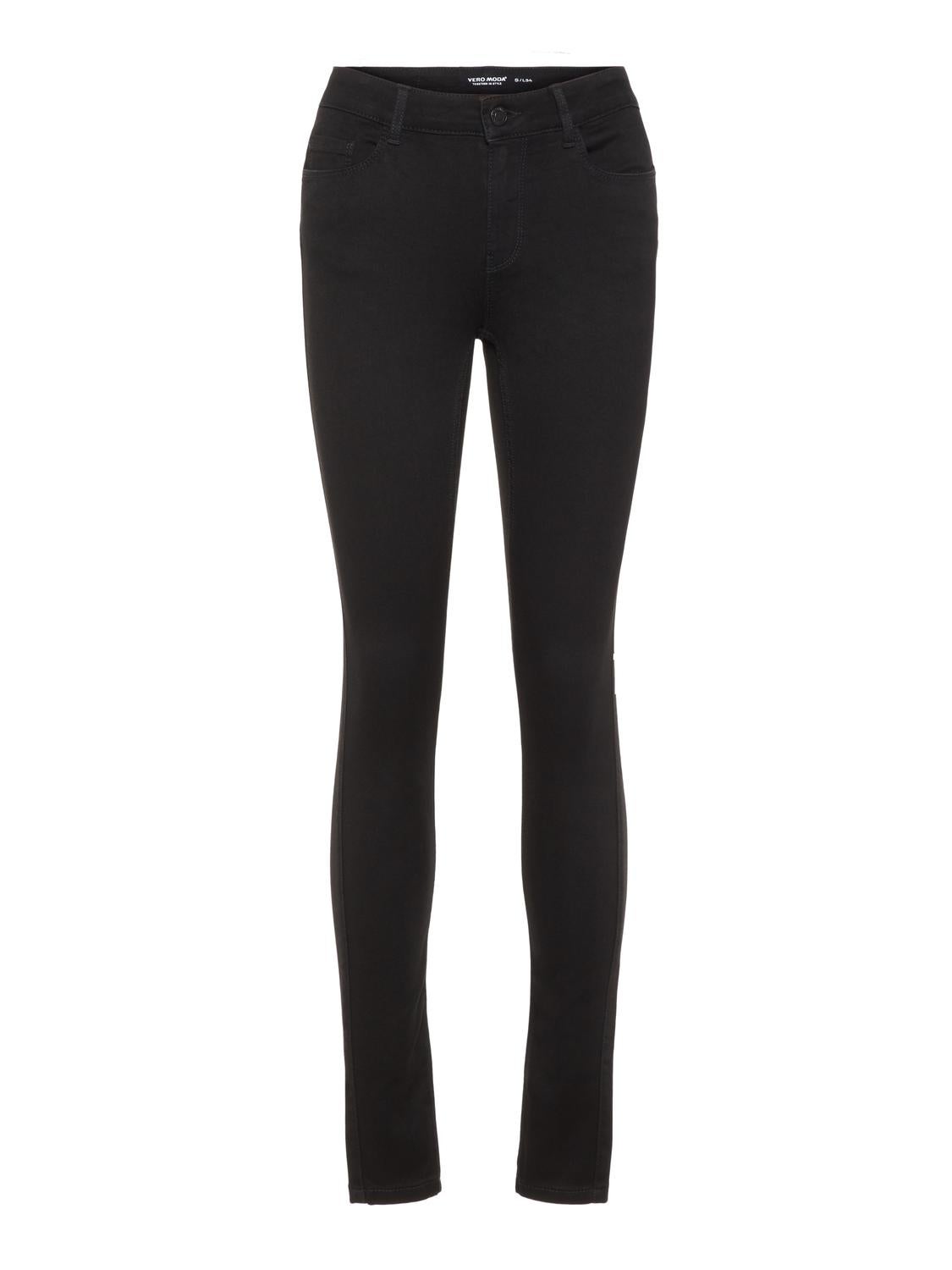 VMSEVEN Mid Rise Slim Fit Jeans | Schwarz | Vero Moda®
