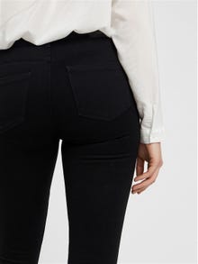 Vero Moda VMSEVEN Medelhög midja Slim Fit Jeans -Black - 10183384