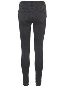 Vero Moda VMSEVEN Medelhög midja Slim Fit Jeans -Dark Grey Denim - 10183385