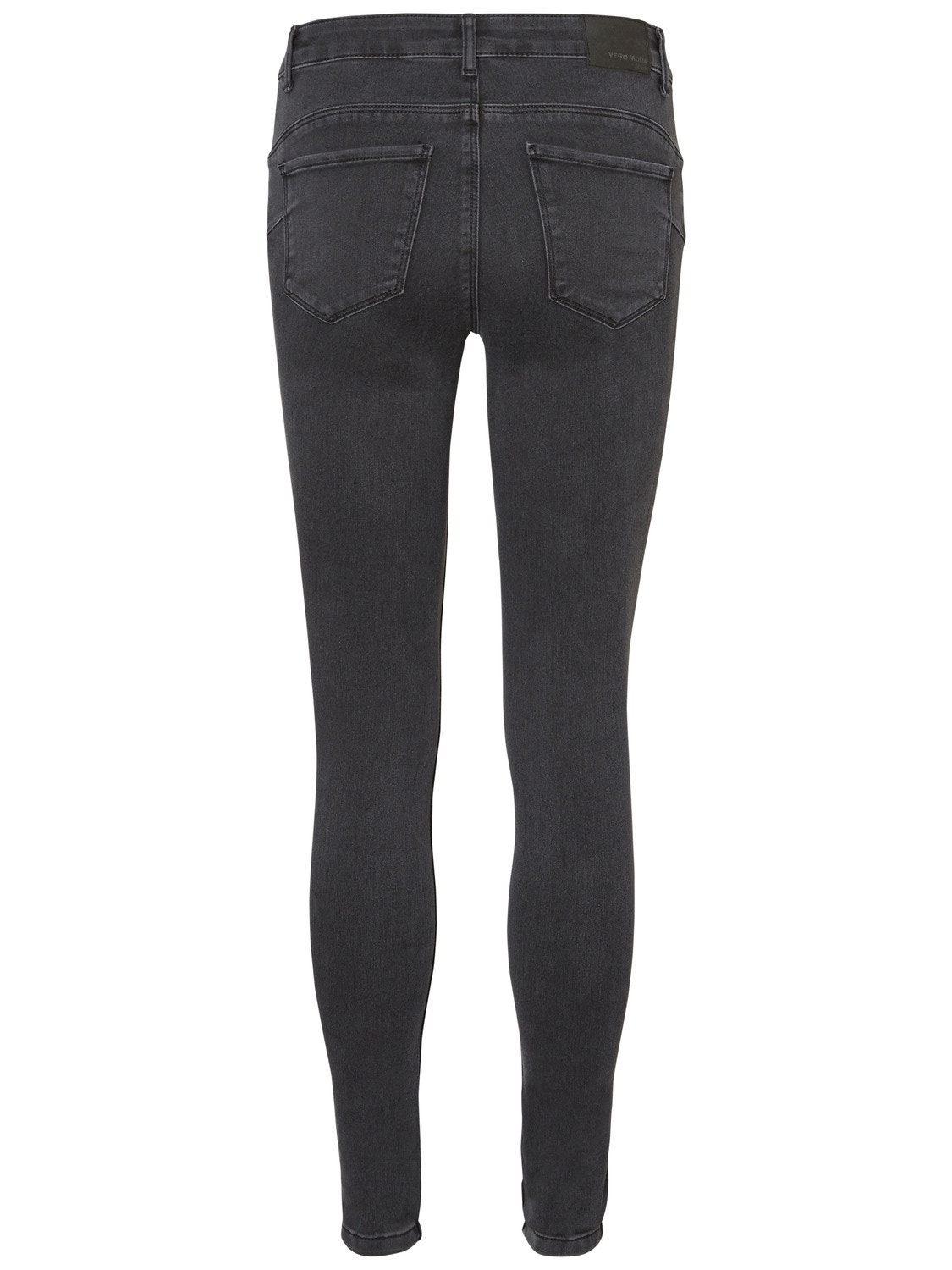 Vero Moda VMSEVEN Taille moyenne Slim Fit Jeans -Dark Grey Denim - 10183385