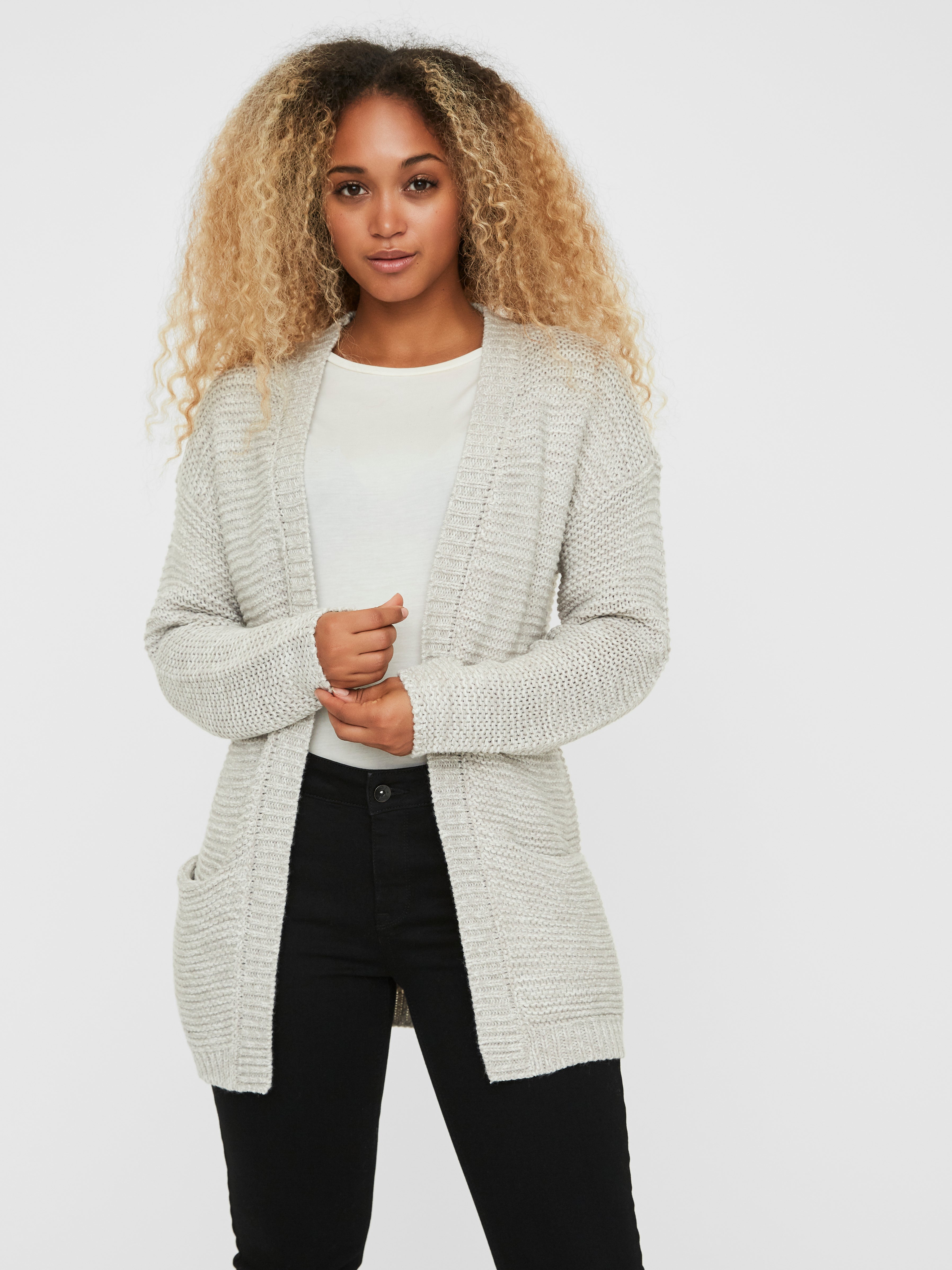 Vero Moda dam stickad kofta VMMACY - Birch main image 1
