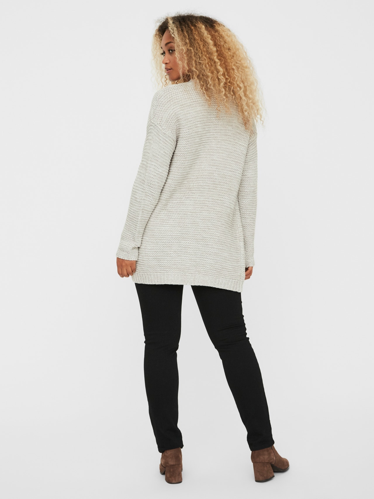 OUI gebreid vest met wol taupe met pailletten OUI gebreid vest met wol taupe met pailletten