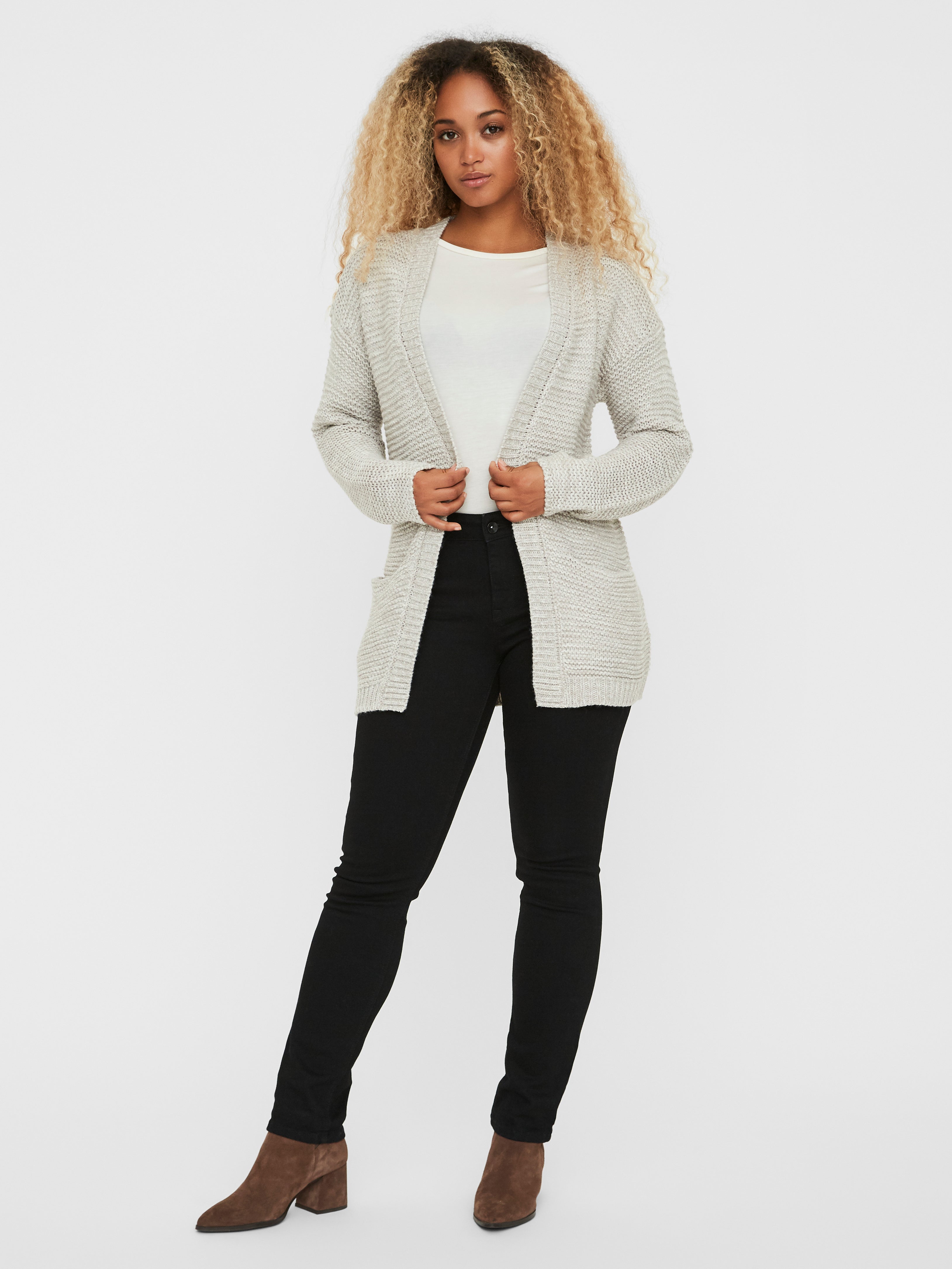 Vero Moda dam stickad kofta VMMACY - Birch main image 0