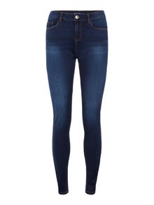 Vero Moda VMSEVEN Talle medio Corte slim Vaqueros -Dark Blue Denim - 10183682