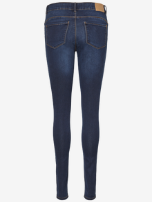 Vero Moda VMSEVEN Talle medio Corte slim Vaqueros -Dark Blue Denim - 10183682