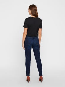 Vero Moda VMSEVEN Talle medio Corte slim Vaqueros -Dark Blue Denim - 10183682