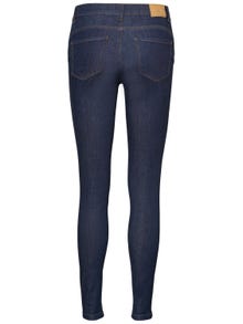 Vero Moda VMSEVEN Średni stan Krój slim Jeans -Dark Blue Denim - 10183948