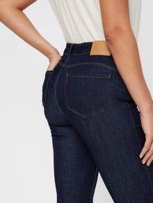 Vero Moda VMSEVEN Middels høyt snitt Slim Fit Jeans -Dark Blue Denim - 10183948