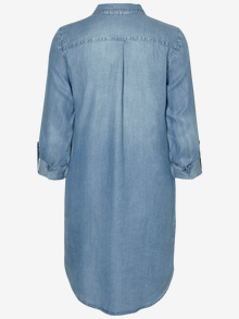 Vero Moda Tavapärane lõige Särgikrae Üles volditud mansetid Üles volditud varrukad Lühike kleit -Light Blue Denim - 10184172