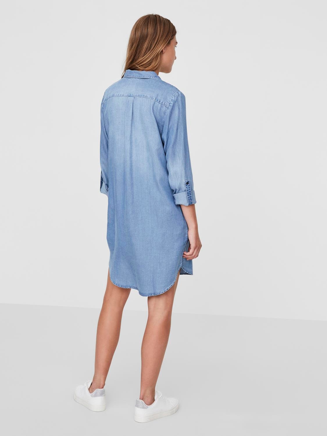 Vero Moda VMSILLA Kurzes Kleid -Light Blue Denim - 10184172