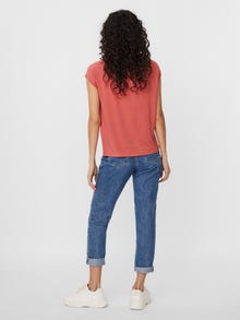 Vero Moda VMAVA T-Shirt -Spiced Coral - 10187159