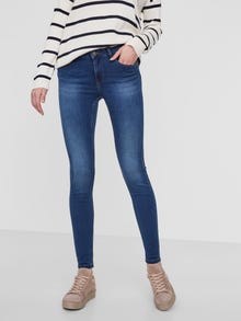 Vero Moda VMSEVEN Mid rise Slim fit Jeans -Medium Blue Denim - 10191267