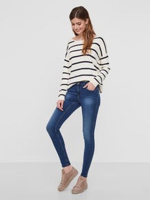 Vero Moda VMSEVEN Mid rise Slim fit Jeans -Medium Blue Denim - 10191267