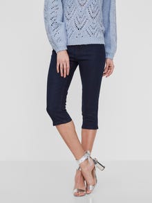 Vero Moda VMHOT Średnia talia Krój slim Jeans -Dark Blue Denim - 10193077