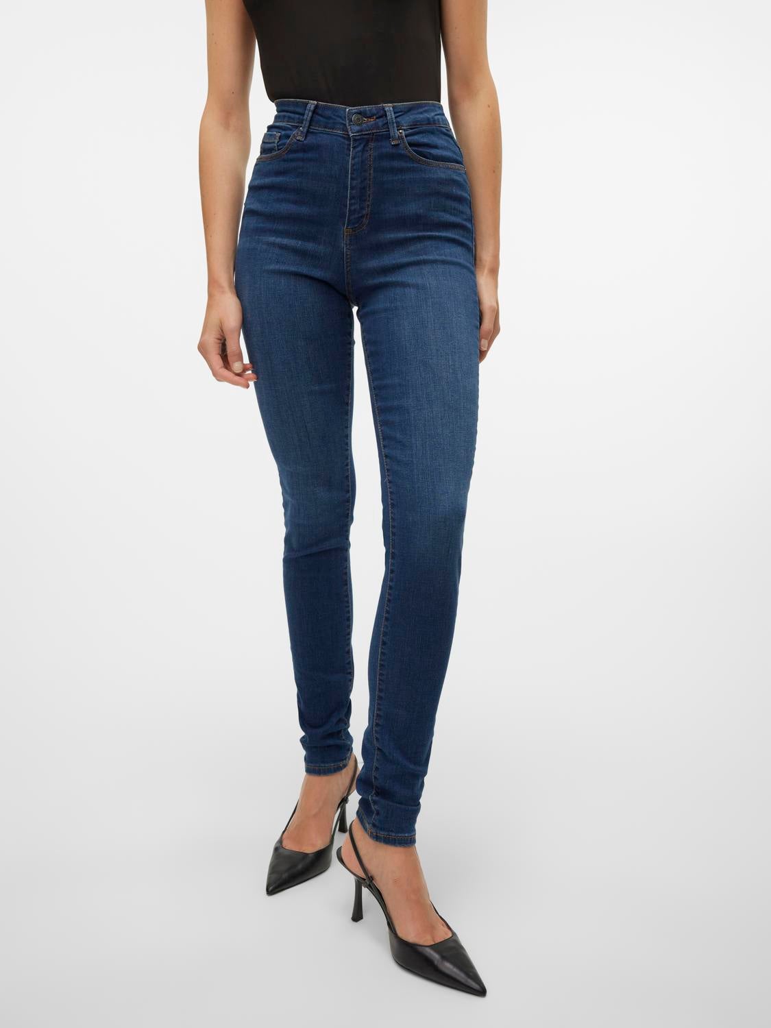 VMSOPHIA Høj talje Jeans | Mellemblå | Vero Moda®