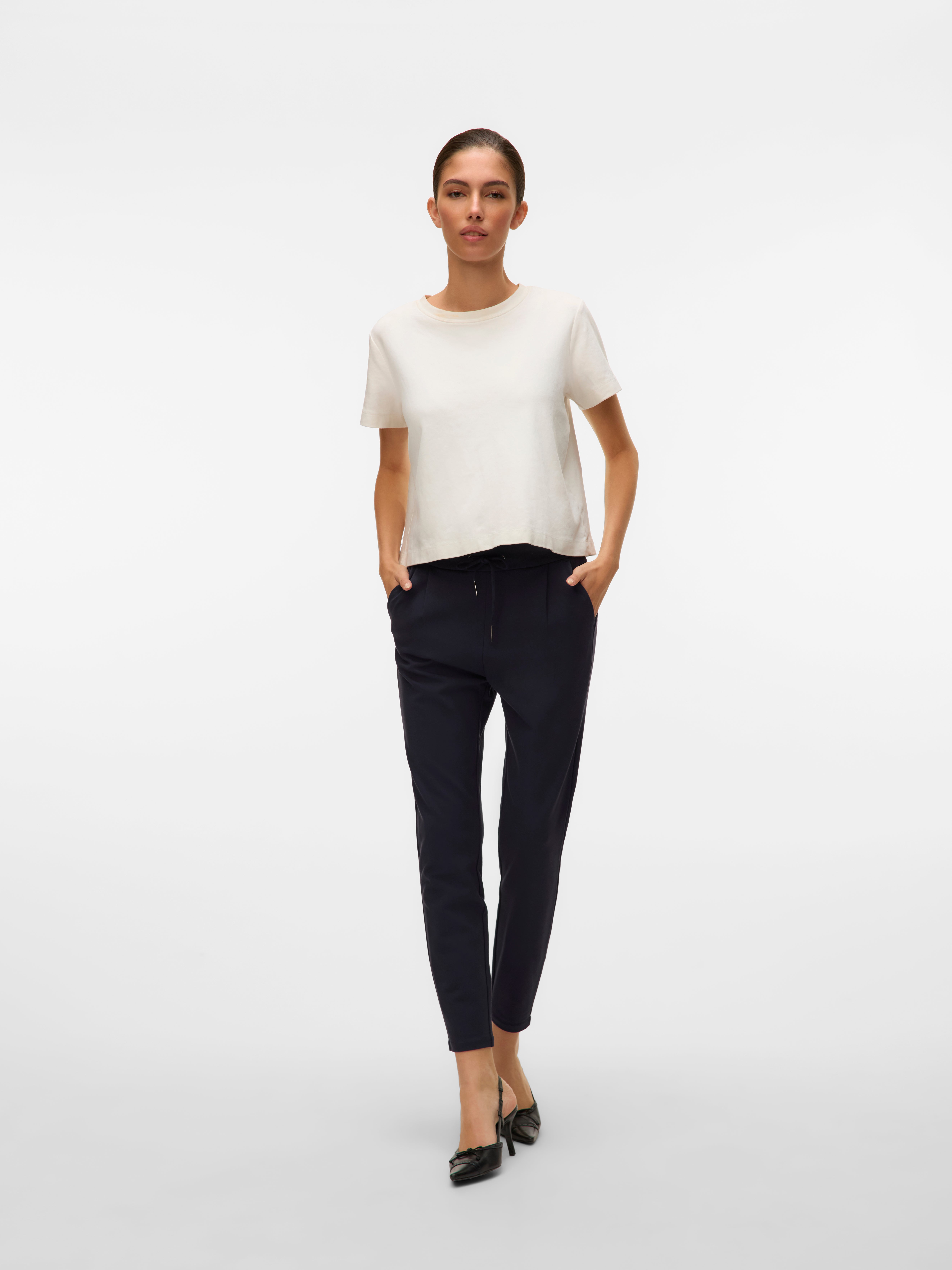 Pantalon bleu marine skinny taille haute - 8621