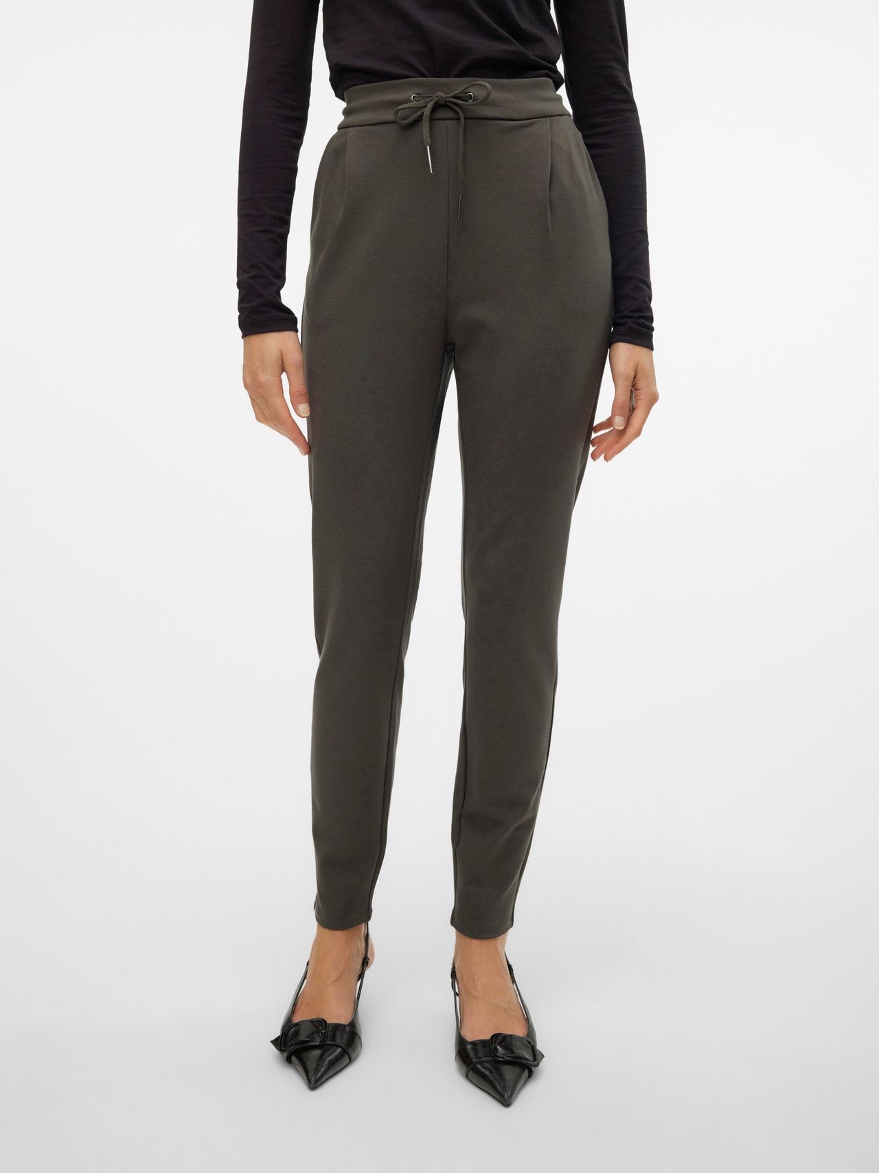 VMEVA Mellemhøj talje Bukser | Mørkegrå | Vero Moda®