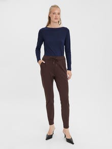 Vero Moda VMEVA Mid waist Trousers -Coffee Bean - 10197909