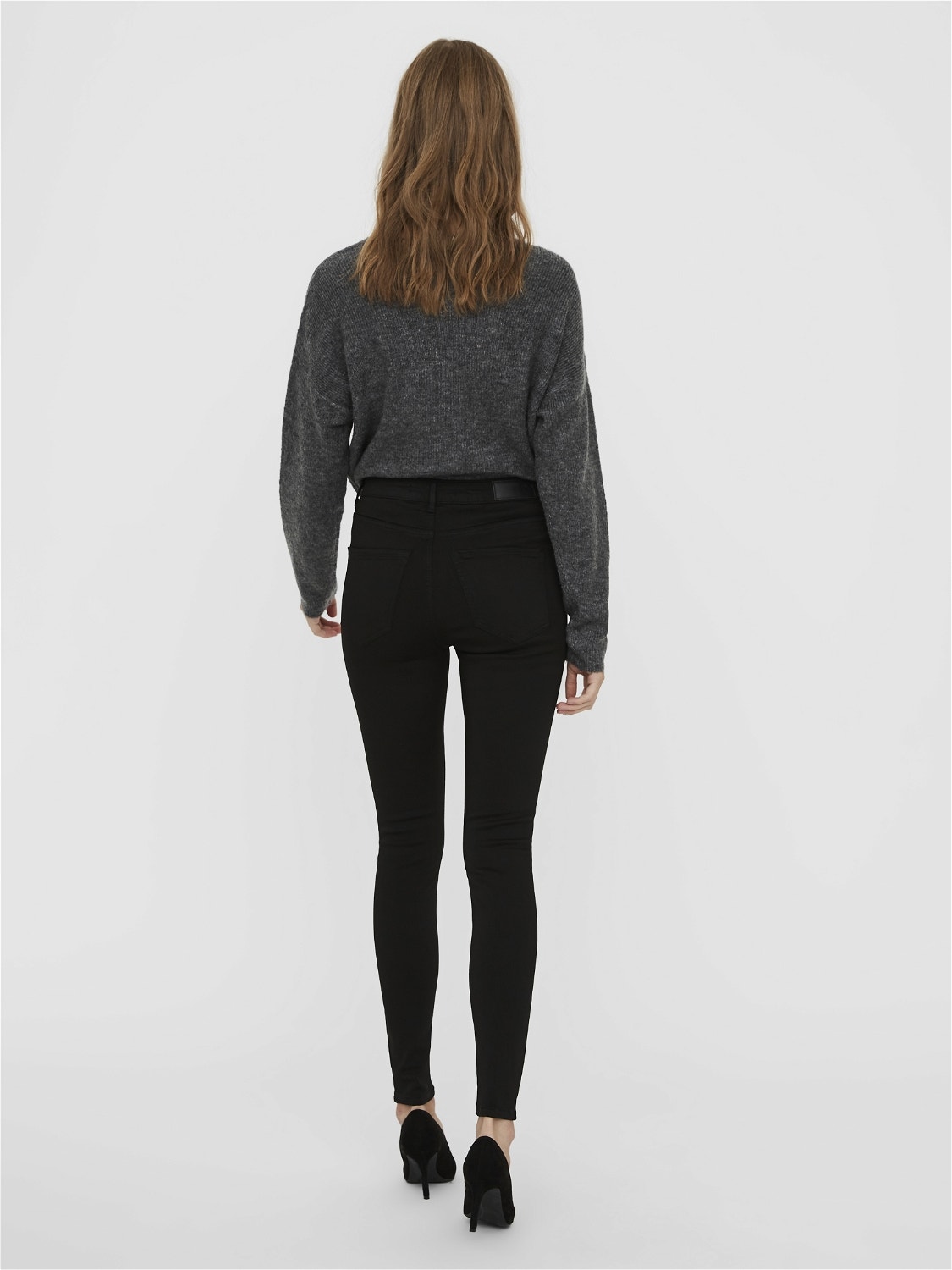 Vero Moda VMSOPHIA Hohe Taille Skinny Fit Jeans -Black - 10198520