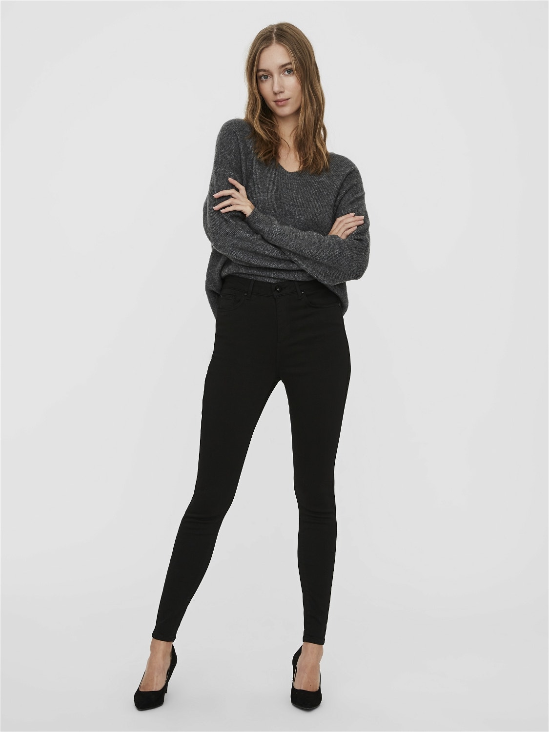 Vero Moda VMSOPHIA High rise Skinny Fit Jeans -Black - 10198520