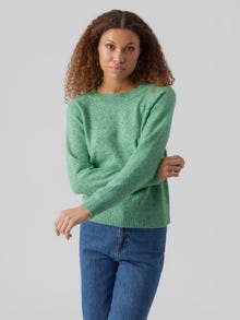 Vero Moda Tavapärane lõige Ümmargune kaelus Soonikuga mansetid Pullover -Bright Green - 10201022