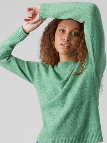 Vero Moda Tavapärane lõige Ümmargune kaelus Soonikuga mansetid Pullover -Bright Green - 10201022