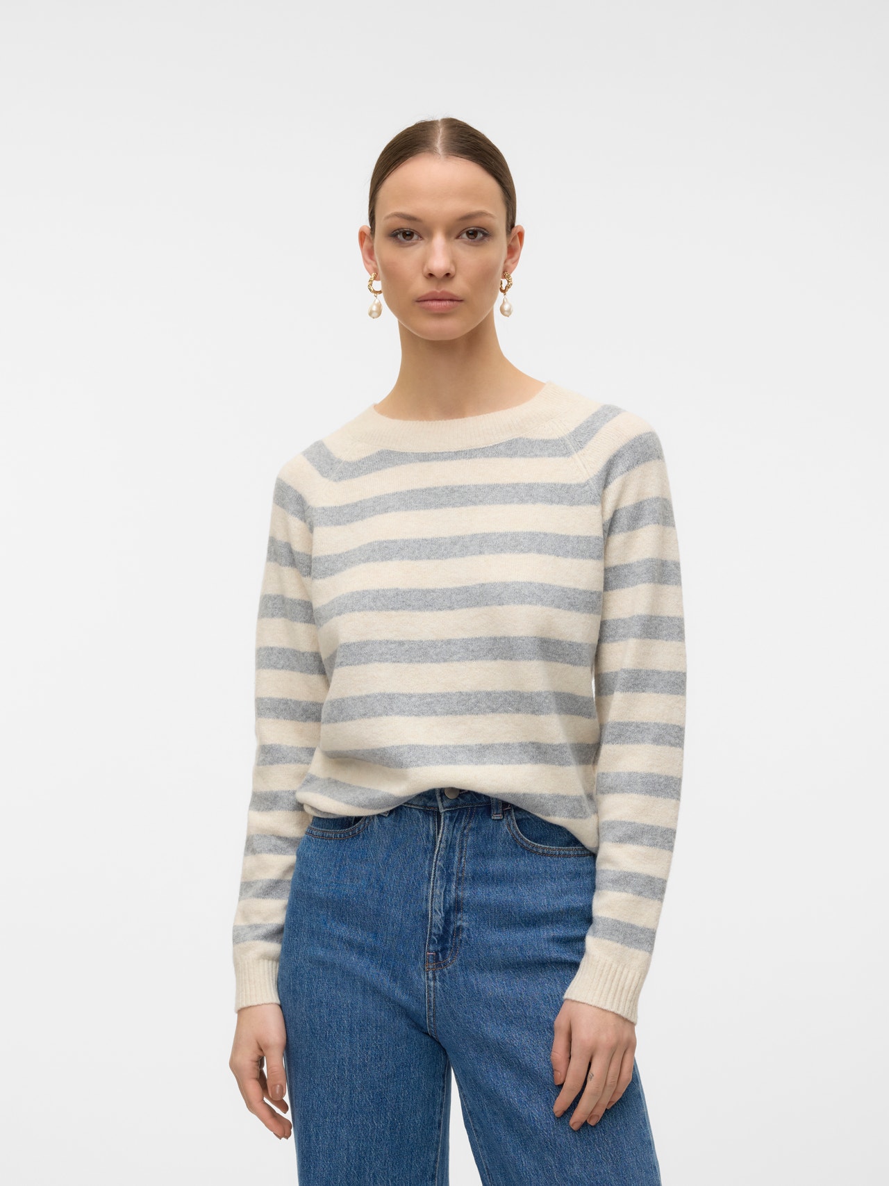 Vero Moda Tall VMDOFFY HOODIE - Trui - birch/melange/crème Vero Moda Tall VMDOFFY HOODIE - Trui - birch/melange/crème