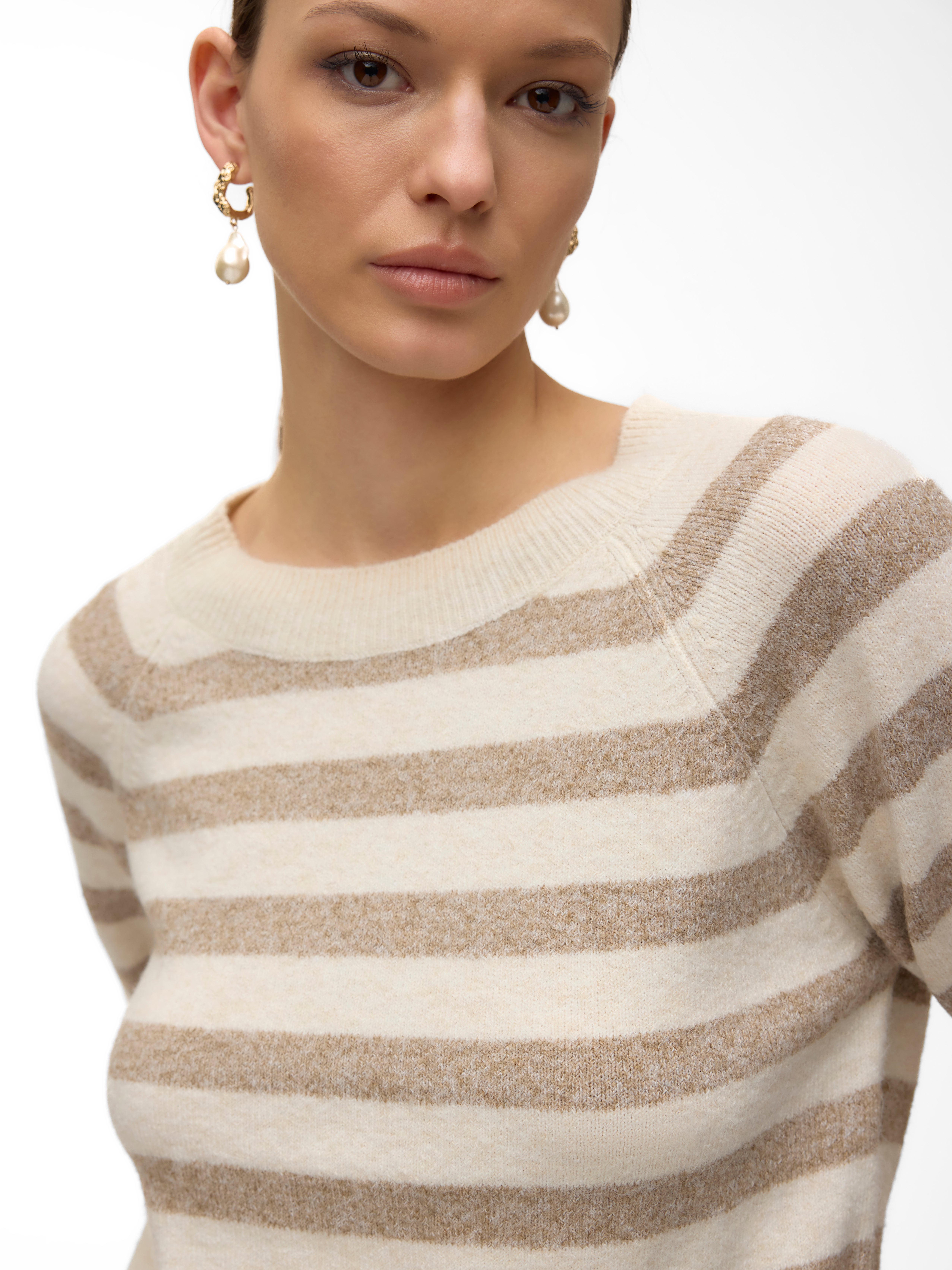 Vero Moda VMDOFFY O NECK DRESS - Vestido de punto - light grey melange/gris claro jaspeado Vero Moda VMDOFFY O NECK DRESS - Vestido de punto - light grey melange/gris claro jaspeado