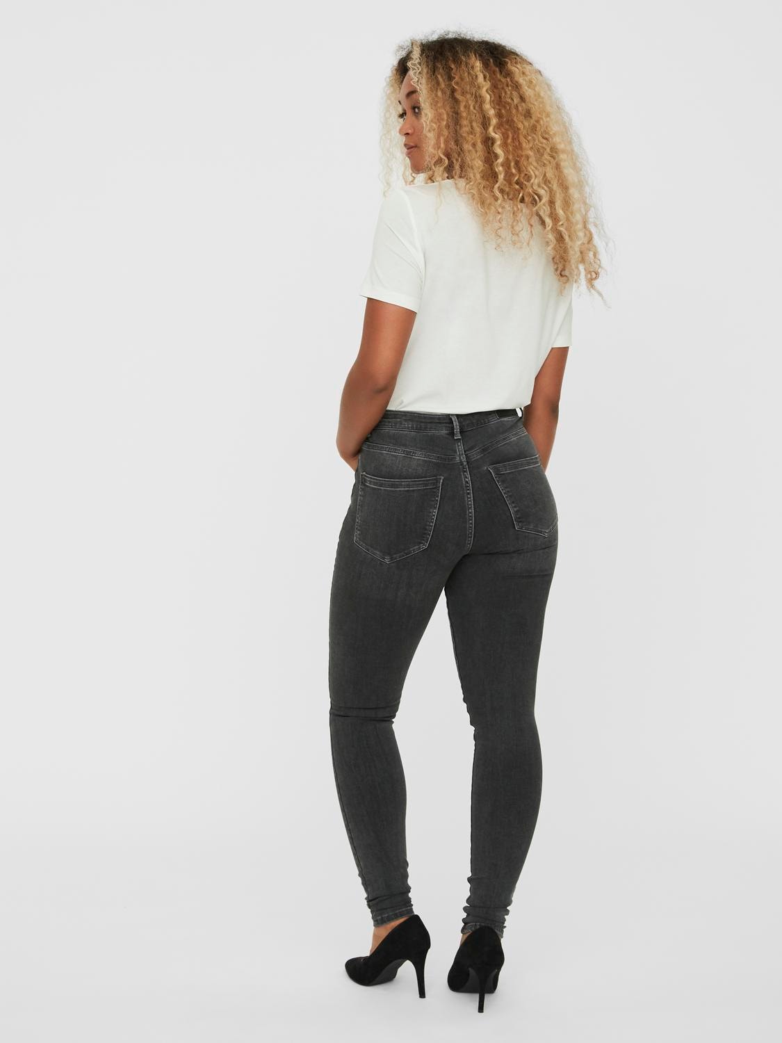 Vero Moda VMSOPHIA Wysoki stan Krój skinny Jeans -Dark Grey Denim - 10201804