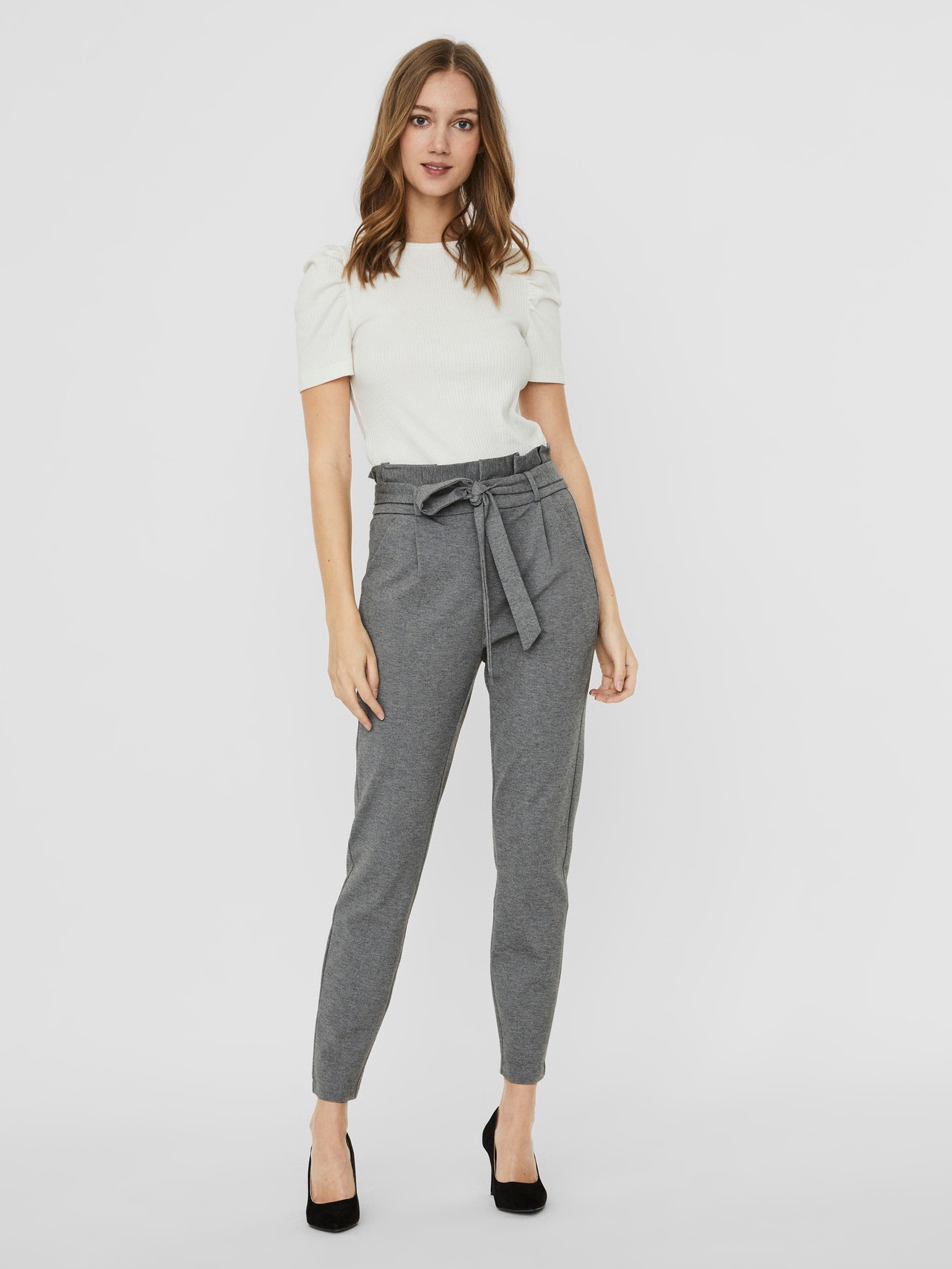 Vero Moda VMEVA Taille haute Pantalons -Medium Grey Melange - 10205932