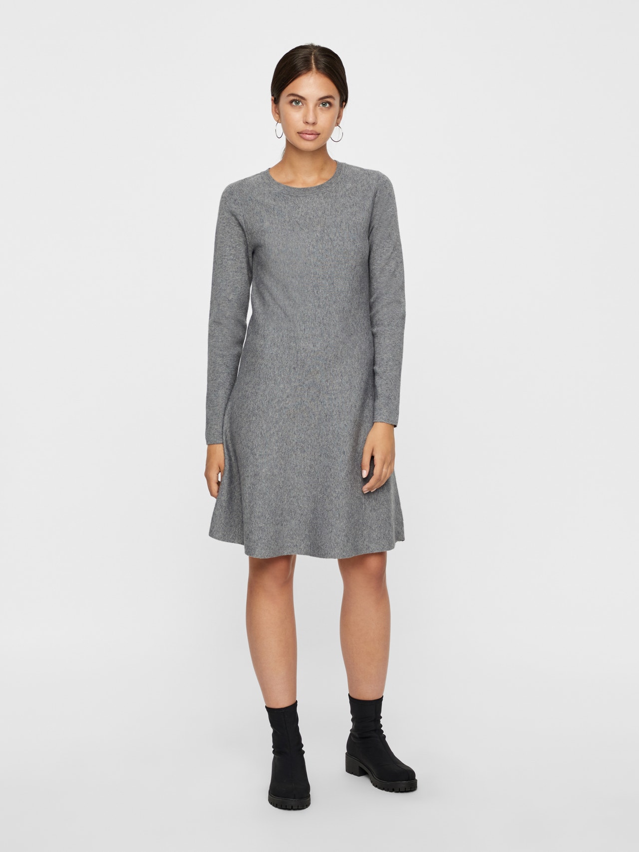 Vero Moda VMNANCY Krótka sukienka -Medium Grey Melange - 10206027