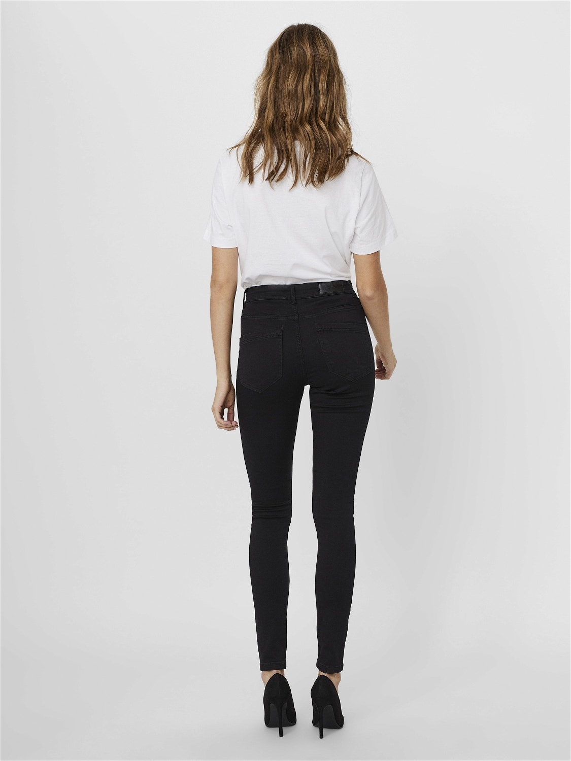 Vero Moda VMSOPHIA Wysoki stan Krój slim Jeans -Black - 10209215