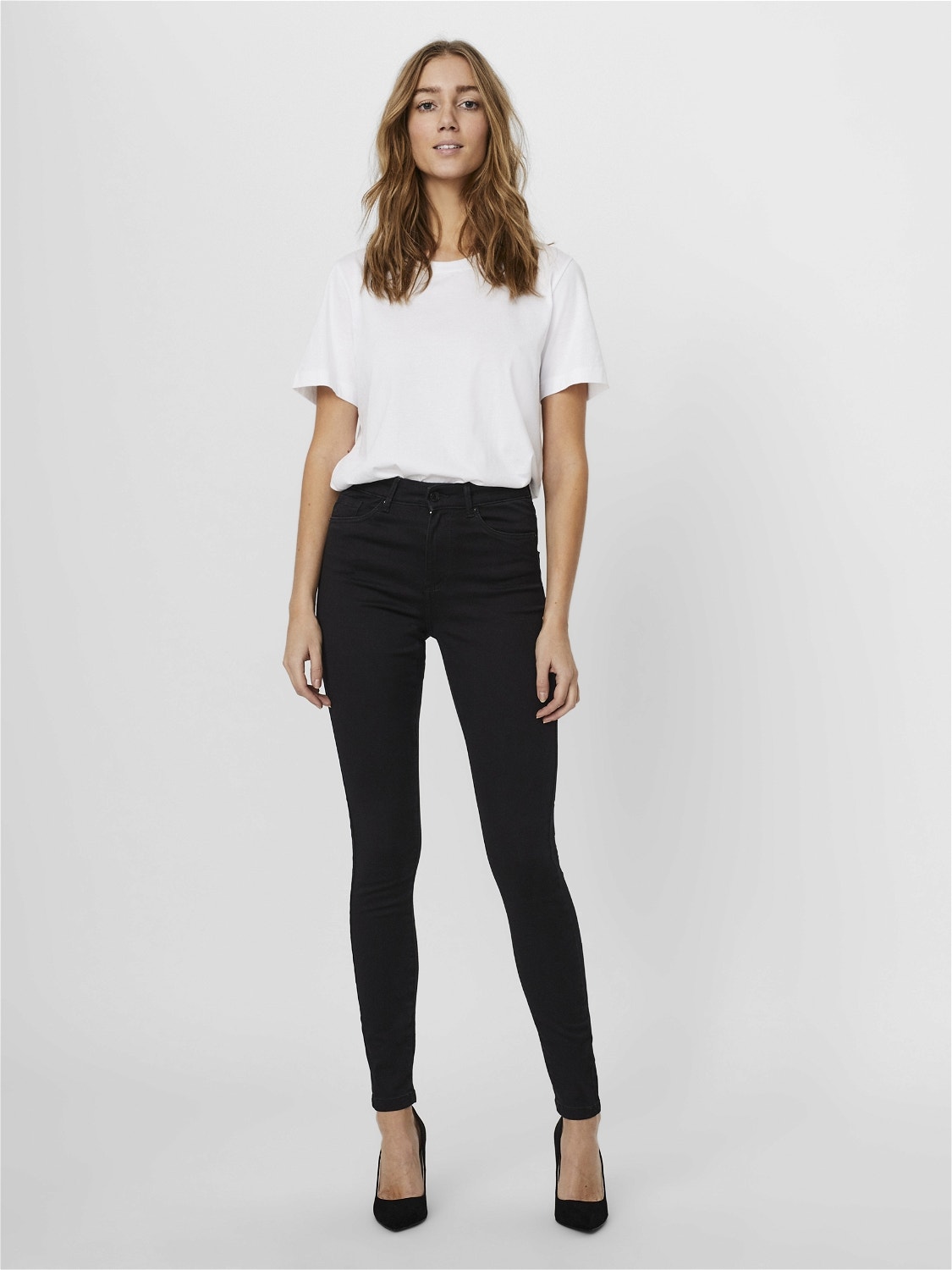 Vero Moda VMSOPHIA Høyt snitt Slim Fit Jeans -Black - 10209215