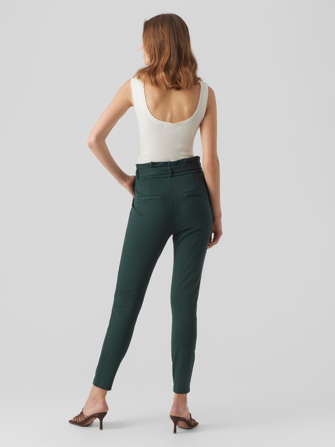 Tall Compact Stretch High Waist Wide Leg Trouser | Karen Millen