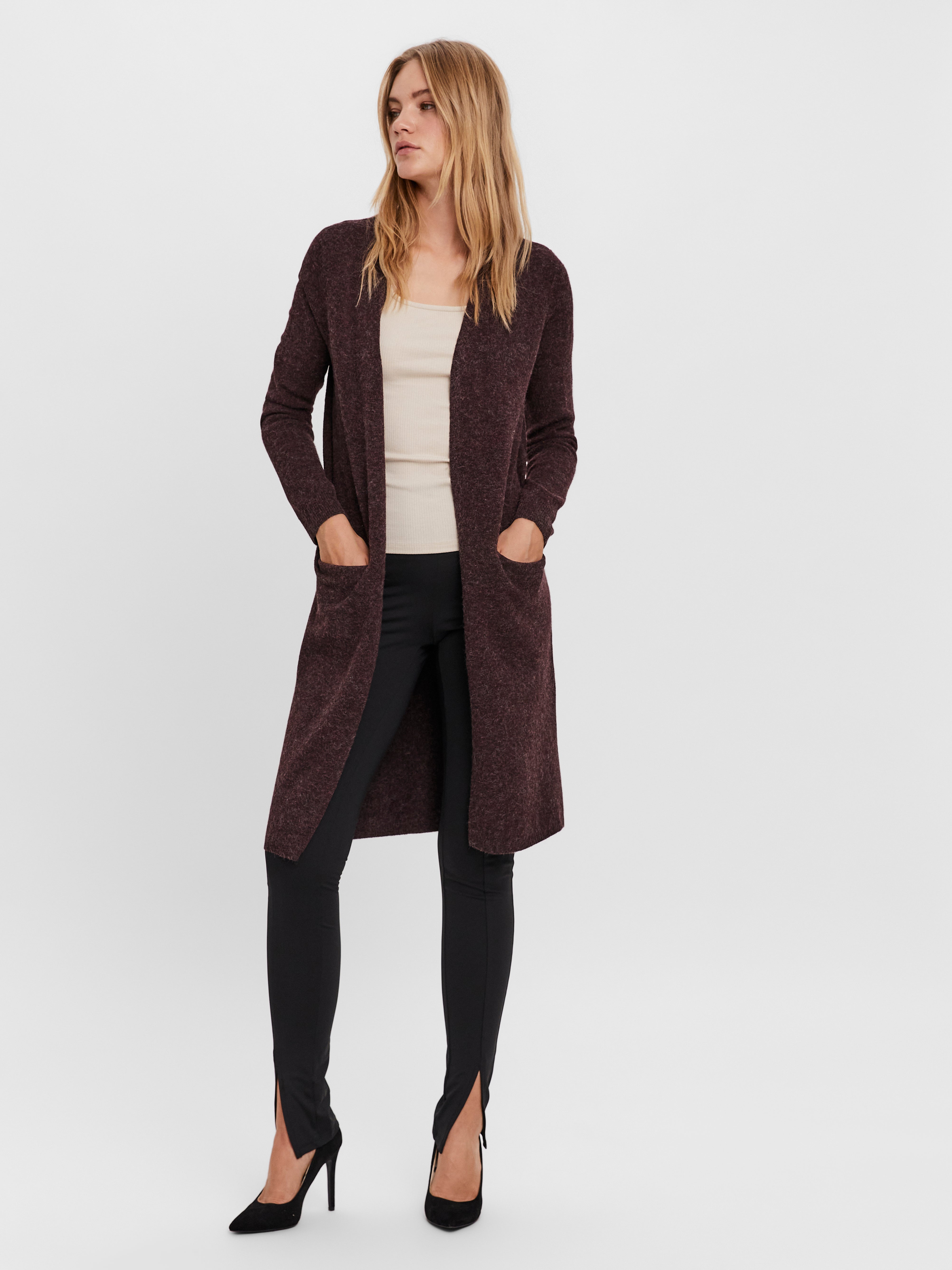 O-Neck Knit Cardigan | Dark Red | Vero 