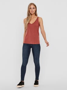 Vero Moda VMAVA Berankoviai marškinėliai -Marsala - 10215863