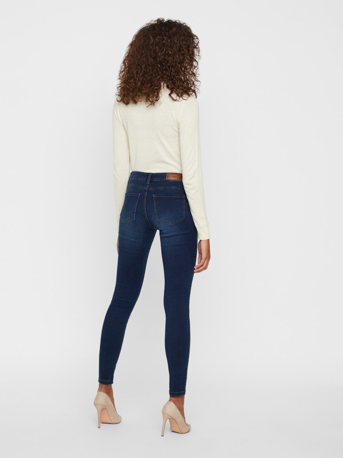 Vero Moda VMSEVEN Taille moyenne Slim Fit Jeans -Dark Blue Denim - 10217514