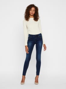 Vero Moda VMSEVEN Taille moyenne Slim Fit Jeans -Dark Blue Denim - 10217514