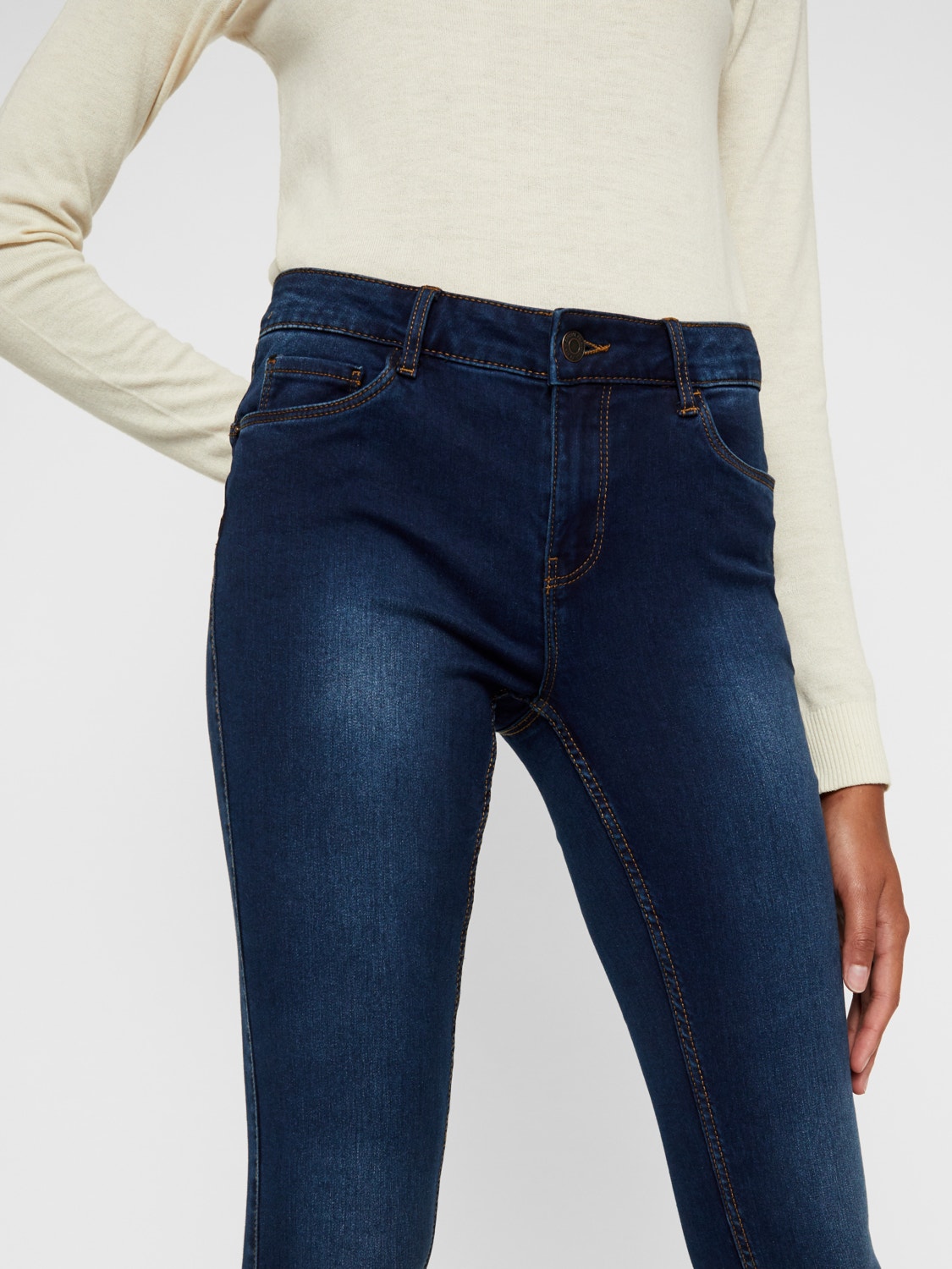 Vero Moda VMSEVEN Mid rise Slim fit Jeans -Dark Blue Denim - 10217514