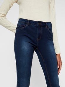 Vero Moda VMSEVEN Mid rise Slim Fit Jeans -Dark Blue Denim - 10217514