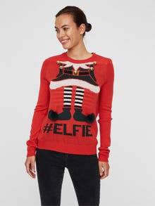 Vero Moda VMELFIE Pullover -High Risk Red - 10219213