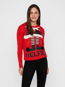 Vero Moda VMELFIE Pullover -Chinese Red - 10219213