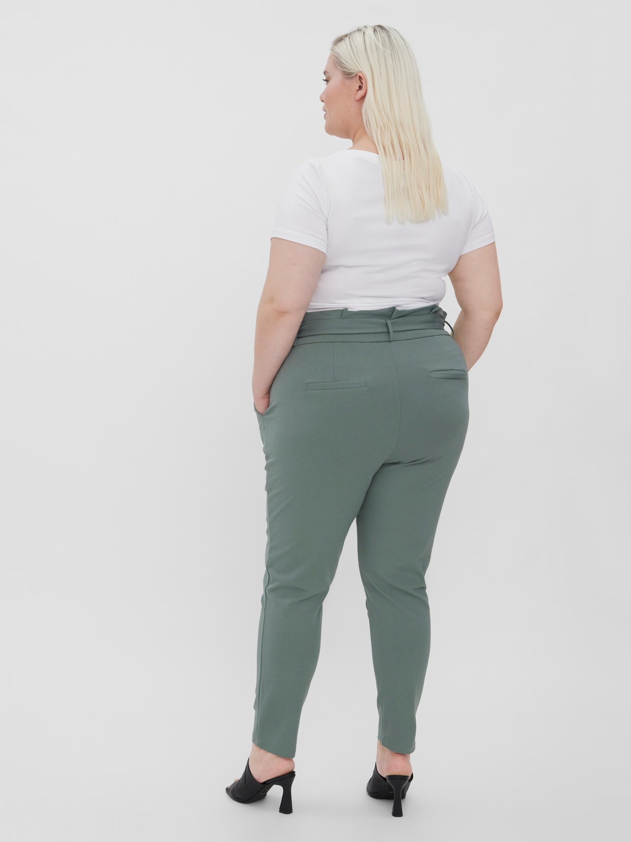 rise Trousers | Green | VMEVA High Vero Moda® Medium