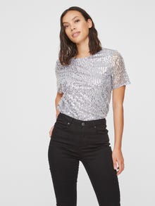 Vero Moda VMDAISY T-Shirt -Silver Sconce - 10222057