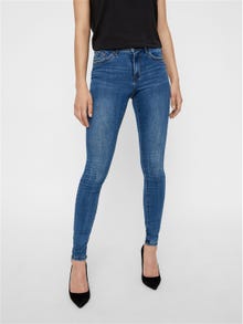 Vero Moda VMTANYA Mid Rise Skinny Fit Jeans -Medium Blue Denim - 10222531
